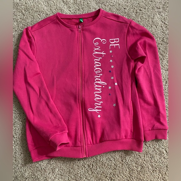 Set of two united colors of Benetton girls zip up shirts   L 140 8-9 years - Picture 4 of 7